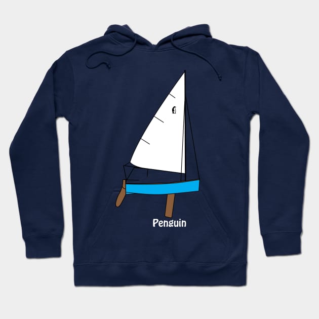 Penguin Dinghy Sailboat Hoodie by CHBB